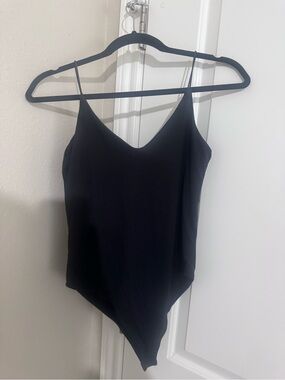 gaze Black Spaghetti Strap Tank Bodysuit